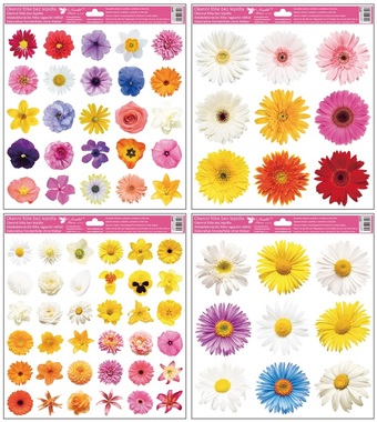 Okenná fólia 30 x 33,5 cm, farebné kvety