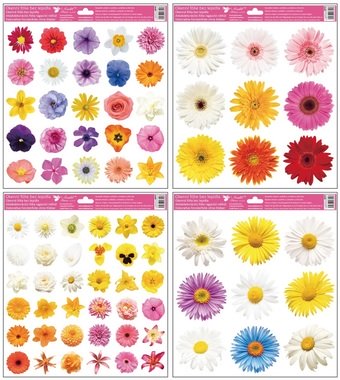 Okenná fólia 30 x 33,5 cm, farebné kvety