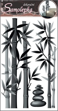 Samolepky na stenu bambus sivý 50x32 cm