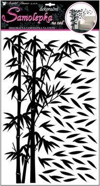 Samolepky na stenu bambus čierny 50x32 cm