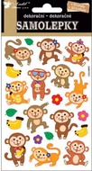  Samolepky opičky s pohyblivými očami 19x10 cm