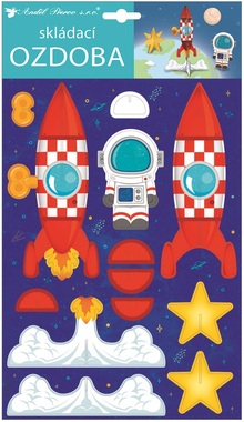 Skladací papierová raketa 21 x 36,5 cm 