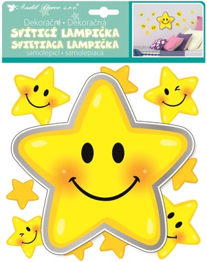 Lampička samolepiaca svietiaca LED hviezdička 19 cm