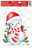 Okenná fólia – Snehuliak v santa čiapku