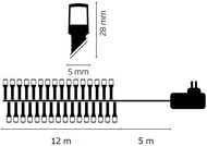 11010 Osvětlení vánoční 12m-120 LED teplá bílá+5m přívodní kabel-3