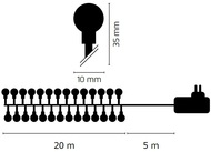 11032 Osvětlení vánoční barevné kuličky 20m-200 LED+5m přívodní kabel-4