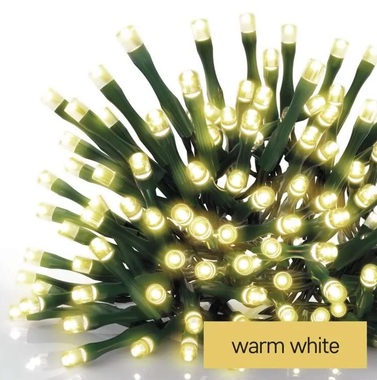 Vianočné osvetlenie18m-180LED teplá biela+5m prívodný kábel