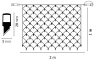 11082 Osvětlení vánoční - nadstavitelná síť 2x1,5m-160 LED teplá bílá+ 5 cm přívodní kabel-2