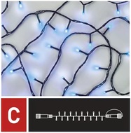 Osvetlenie vianočné - spojovacia reťaz 10 m+100 LED modrá + 5cm prívodný kábel 