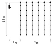 11095 Osvětlení záclona 1,7 x 1,5m, 180 LED, teplá bílá-5