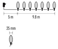 11096 Osvětlení řetěz 9,8 m, teplá bílá, 50 LED-5