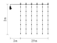 11098 Osvětlení záclona 2,9 x 2 m, 400 LED, teplá bílá-2