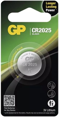 Lítiová gombíková batéria CR2025, 3 V