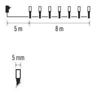 11250 Osvětlení vánoční 8 m - 80 LED jantarová + 5 m přívodní kabel + časovač-3