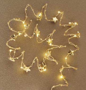 Osvetlenie girlanda hviezdičky zlatá 1,9 m, teplá biela 20 LED