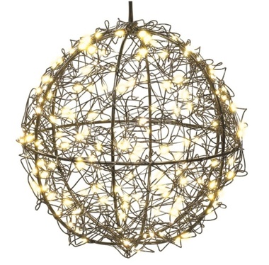 Guľa LED svietiaca, 200 LED, teplá biela, 20 × 20 × 20 cm