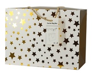 Darčeková taška uzatvárateľná  23x16x11 cm so zlatými hviezdičkami
