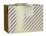 Darčeková taška uzatvárateľná  23x16x11 cm so zlatými prúžikmi