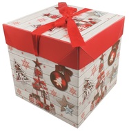 Darčeková krabička skladacia s mašľou M 16,5x16,5x16,5 cm 