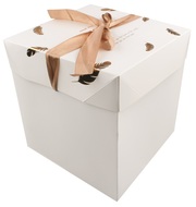 Darčeková krabička skladacia s mašľou L 21,5x21,5x21,5 cm pierka