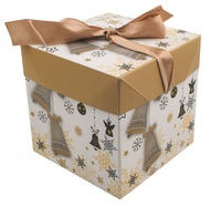 Darčeková krabička skladacia s mašľou XS 10,5x10,5x10,5 cm