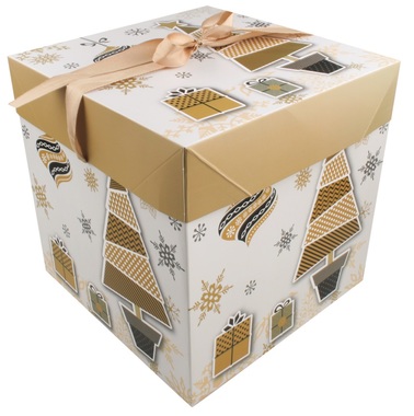 Darčeková krabička skladacia s mašľou L 21,5x21,5x21,5 cm