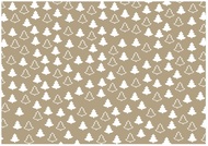 Baliaci papier hnedý s bielou potlačou STROMČEKY, 70 g, 200 x 70 cm