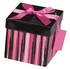 Darčeková krabička-9. ružovo - čierna s pruhmi
