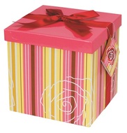 Darčeková krabička-6. Ružová s pruhmi