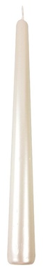 Sviečka kónická biela perleť LAK 22x240 mm
