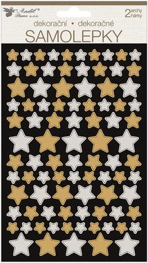 Samolepky hviezdy 14 x 25 cm 2 hárky 