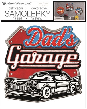 Samolepiaca ceduľka Dad´s Garage 31 x 38 cm