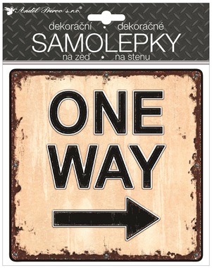 Samolepiaca plastická ceduľka One Way 18 x 23 cm