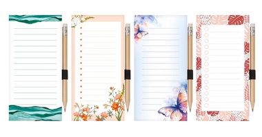 Magnetický poznámkový bloček 7 × 14 cm, 80 listov, s ceruzkou