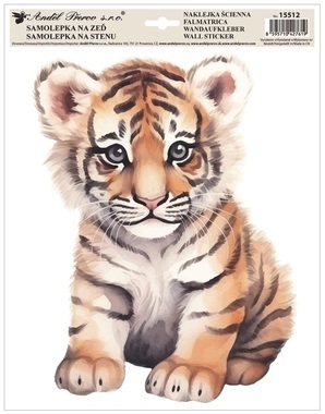 Samolepka na stenu farebná Tiger 30 x 42 cm