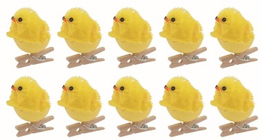 Kuriatko v škrupine žlté 2 x 2,5 x 2 cm na kolíčku, 10 ks