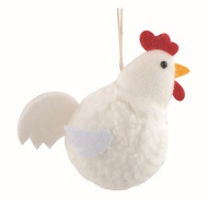 17195 Kohout b&iacute;l&yacute; 8,5 x 9 x 4,5 cm na zavě&scaron;en&iacute;-1