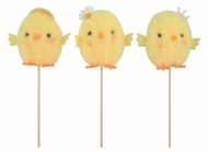 17201 Kuř&aacute;tko s dekorac&iacute; na hlavě žlut&eacute; 7,5 x 6,5 x 4 cm + &scaron;pejle-1