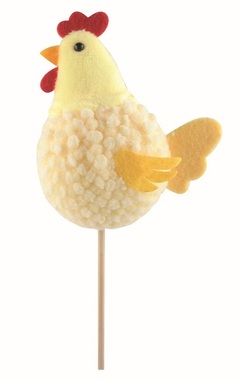 Kohút žltý 8,5 x 9 x 4,5 cm + špajle