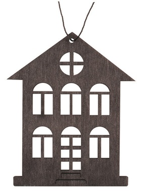 Domček drevený 10 x 12 x 0,3 cm čierny