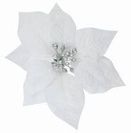 18242 Poinsettie b&iacute;l&aacute; 17 cm, 2 ks na klipu-2