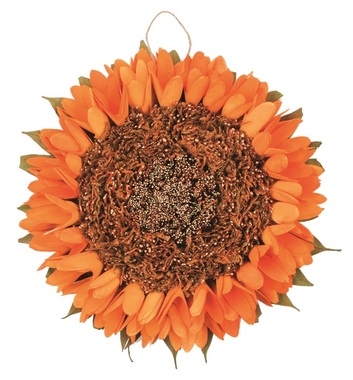 Dekorácia slnečnica na zavesenie 27 cm, oranžová