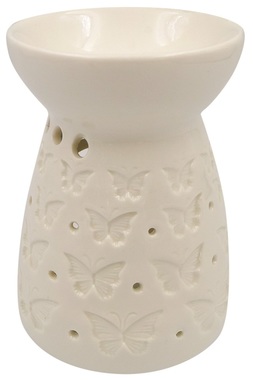 Aromalampa porcelánová biela s motýlikmi 10 cm