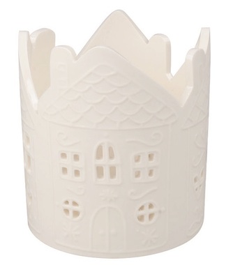 Svietnik s domčekmi porcelánový 10 x 11 x 10 cm