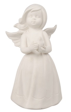 Anjel s holubicou porcelánový 9 x 17,5 x 9,5 cm