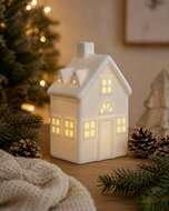 19650 Sv&iacute;t&iacute;c&iacute; porcel&aacute;nov&yacute; Domek 8,5 x 13 x 7 cm, tepl&aacute; b&iacute;l&aacute;, 1 LED, časovač-4