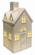 19651 Sv&iacute;t&iacute;c&iacute; porcel&aacute;nov&yacute; Domek 11 x 21 x 10 cm, tepl&aacute; b&iacute;l&aacute;, 1 LED, časovač-3