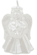 Sviečka anjel biely lak, 6 x 8 cm