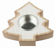 23062 Sv&iacute;cen Strom dřevěn&yacute; se zlat&yacute;mi glitry o 10,5 x 11 x 2 cm-1