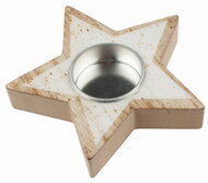 23063 Sv&iacute;cen Hvězda dřevěn&aacute; se zlat&yacute;mi glitry o 11 x 2 cm-1